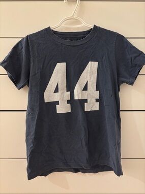 Brandy Melville Navy Short-Sleeve Tee with White 44 Graphic